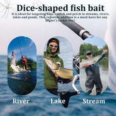 Assorted 10-piece fuzzy dice lures in vibrant colors for freshwater fishing