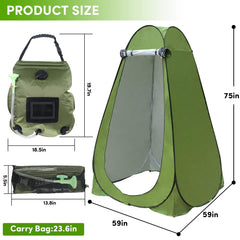 WTMORE solar shower bag 20L with temperature display enables convenient baths.