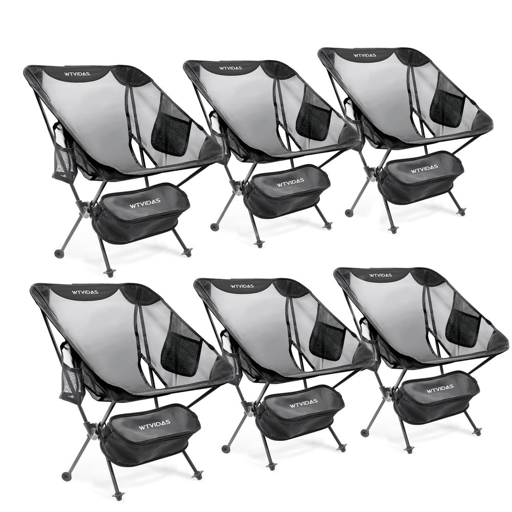 WTVIDAS compact backpacking chair folded in a tote bag for ultra-portable travel.