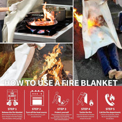 WUERLI fire blanket used in a camping setup near a camp stove.
