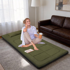 WUENLux floor mattress anti-slip bottom keeps the surface steady.