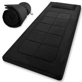 WUENLux floor mattress folded compact for transport and storage.