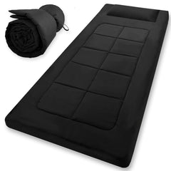 WUENLux floor mattress folded compact for transport and storage.