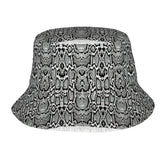 WURTON black white snake skin print bucket hat for stylish sun protection