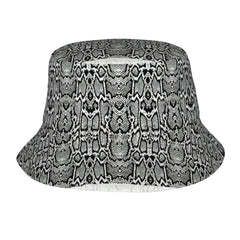 WURTON black white snake skin print bucket hat for stylish sun protection