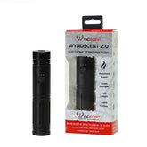 Wyndscent 2.0 vaporizer on a tree, extending scent reach in outdoor setups.