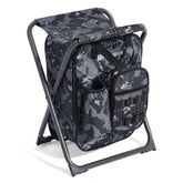 X Strike Backpack Fishing Chair open with cooler shows 3-in-1 versatility for outdoor adventures.