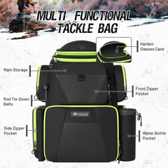 Backpack with rod holders and front access