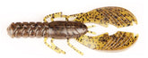 X Zone Muscle Back Craw in green pumpkin black flake ready to entice bass