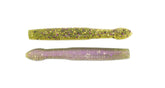 X Zone Ned Zone 3-inch Bass Candy front view, ribbed, floating for Ned Rig use.