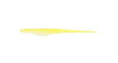 X Zone Whiplash Shad Chartreuse Pearl 6-inch lure shows tail swing for enticing strikes