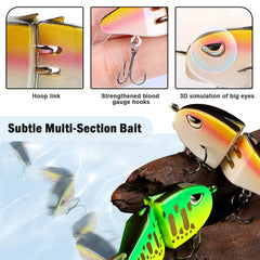Close-up of metal connectors on glide bait