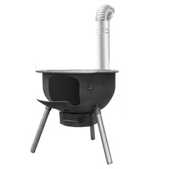 XCHEN wood stove exterior in black iron for outdoor cooking