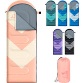 Xelaro sleeping bag adult rectangular design in pink, spacious for outdoor sleep.