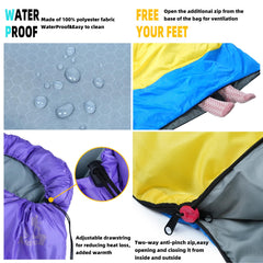 Xelaro sleeping bag with two-way anti-pinch zip provides easy entry.
