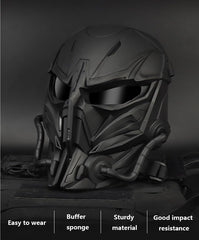 XENIVOU tactical mask full face side view shows adjustable strap for secure fit