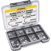 XFISHMAN barbless fly hooks 240-pack in box