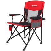 XGEAR camping chair heavy-duty frame keeps you stable on uneven ground.