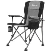XGEAR camping chair high-back provides stable seating for extended outdoor use, ideal for camping.