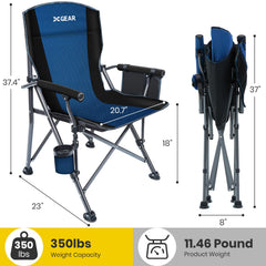 XGEAR padded armrests increase comfort during long outdoor lounging.