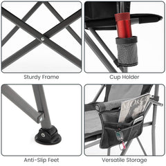 XGEAR camping chair with portable carry bag simplifies transport and storage.