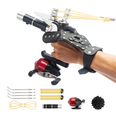 Xguis fishing slingshot reel boosts accuracy for successful casts.