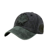 XibeiTrade Canada Maple baseball cap front view in black, soft washed cotton for daily wear.