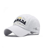 XibeiTrade maple flag baseball cap white front view for everyday outdoor style.