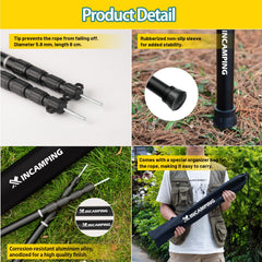 XINCAMPING 4-section design enables quick setup and space saving.