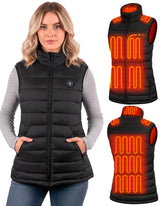 XINSONYUELL womens heated vest front view highlighting 15 heating zones for core warmth