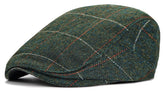 Xinveen men's newsboy hat olive green - front view