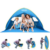 XIXIKANK pop-up beach tent interior spaciousness enables easy family lounging