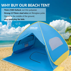 XIXIKANK pop-up sun shelter with UPF 50+ protection blocks UV for sunny outings