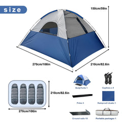 XL 4-person tent interior showing spacious sleep area.