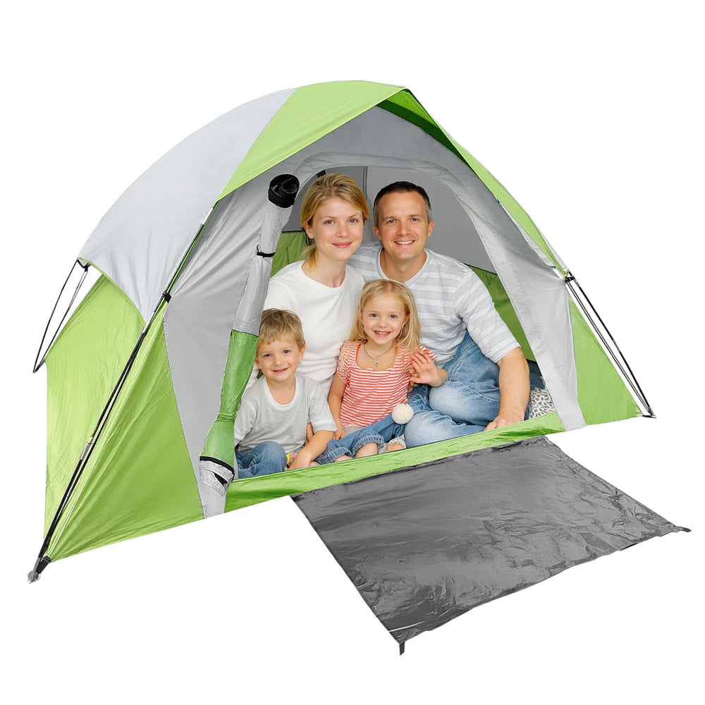 XL 6-person dome tent front view with rain fly for all-weather setup.