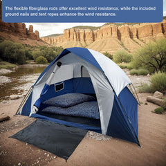 XL Tent windproof rope system securing the structure against strong winds.