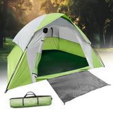 XL 4-person dome tent during setup for easy camping.