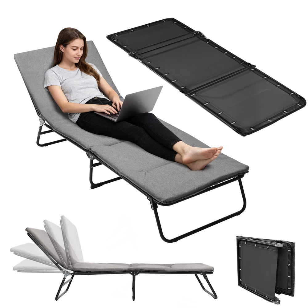 XMT camping cot folded in carry bag for easy transport and storage