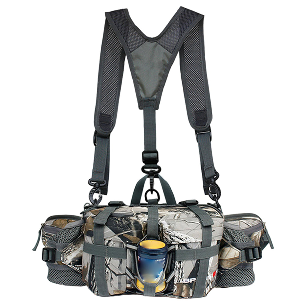 Xoeryoy Hiking Fanny Pack camouflage front view for versatile outdoor use.