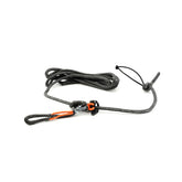 Close-up of XOP HFAS climbing stick attachment system showing Amsteel strap