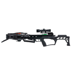 Xpedition Archery Xtraction400X illuminated 4x32 scope enables quick target acquisition.