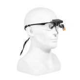 XUX cordless headlamp attached to glasses for hands-free dental work
