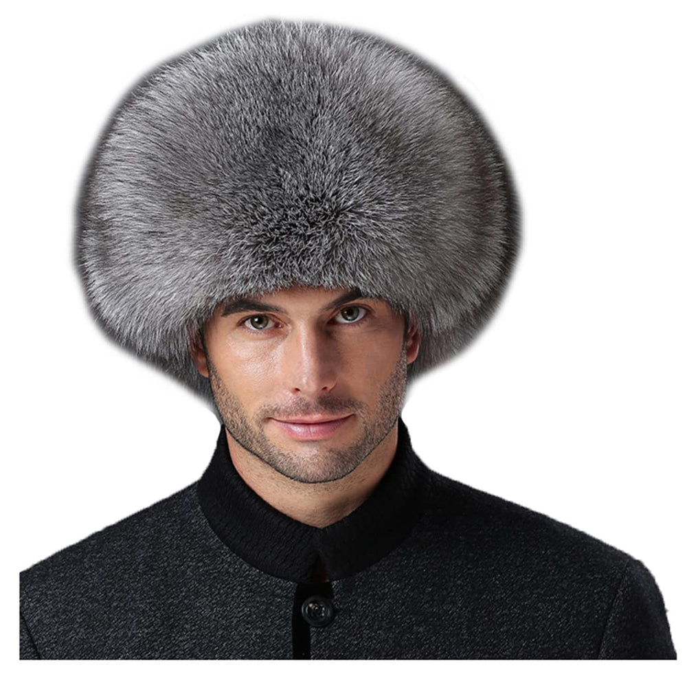 XUYUZUAU Mens Fox Hair Winter Hat – luxurious fur for extra warmth.