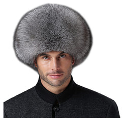 XUYUZUAU Mens Fox Hair Winter Hat – luxurious fur for extra warmth.