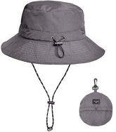 XYIYI grey waterproof sun hat front view with wide brim