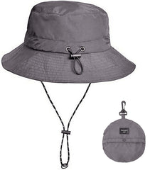 XYIYI grey waterproof sun hat front view with wide brim