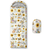 XYNHML kawaii dog-pattern sleeping bag front view highlights cozy warmth for outdoor nights.