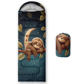 XYNHML sleeping bag front view with green branch pattern for all-season camping comfort.