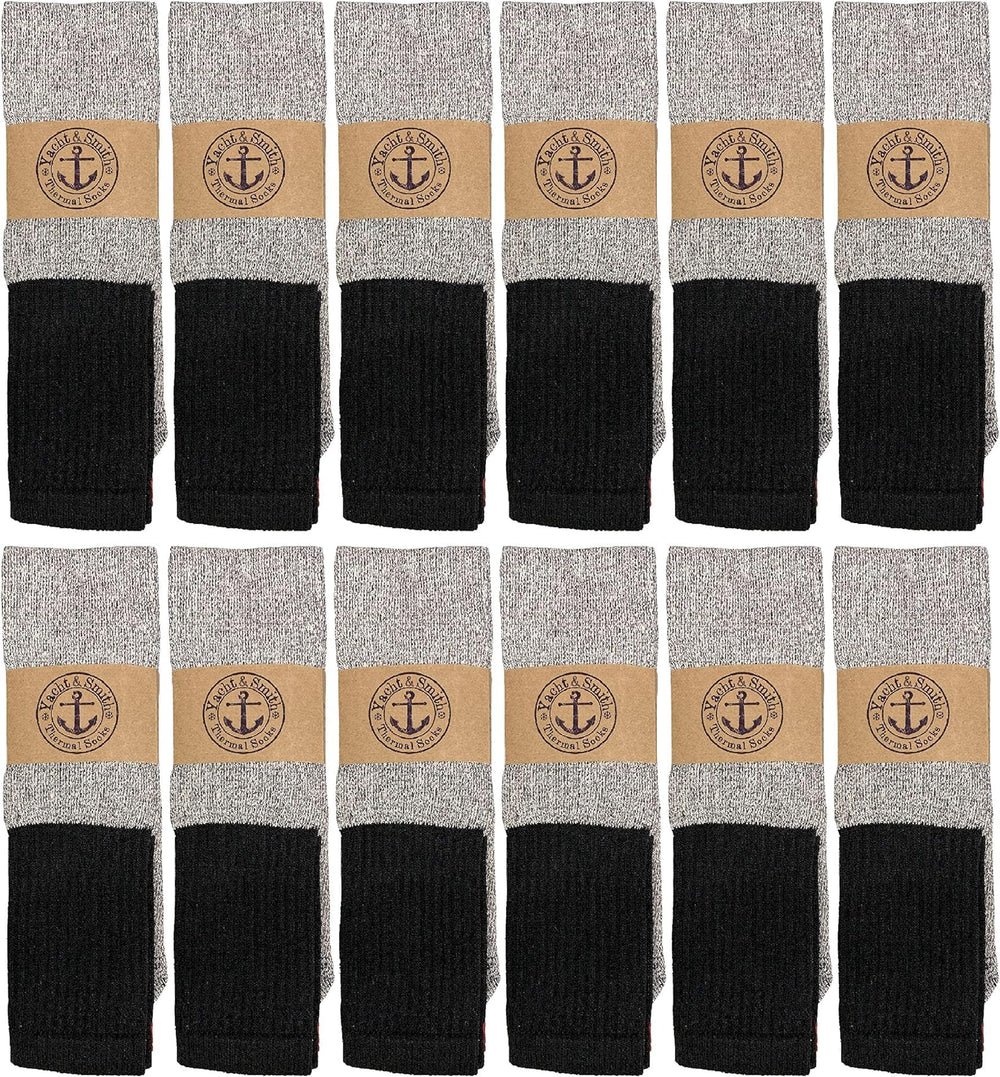 Yacht & Smith 12-pairs thermal socks pack for cold-weather warmth.