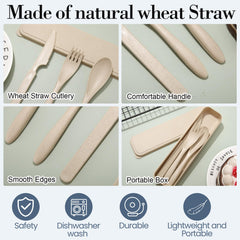 Yahenda knife-spoon-fork size comparison shows compact, portable travel set.